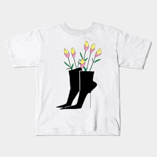 Boot with flowers Kids T-Shirt